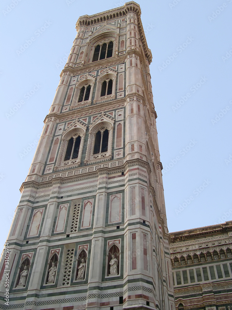 Bell tower of theCathedral in Florence Tuscany Italy