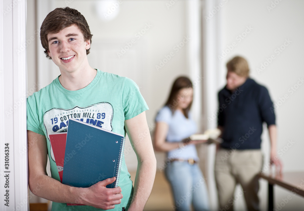 attractive student in university library