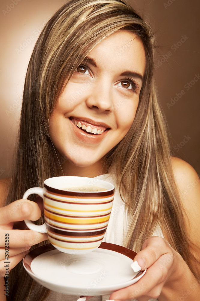 Beautiful woman drinking coffee Beautiful woman drinking coffee