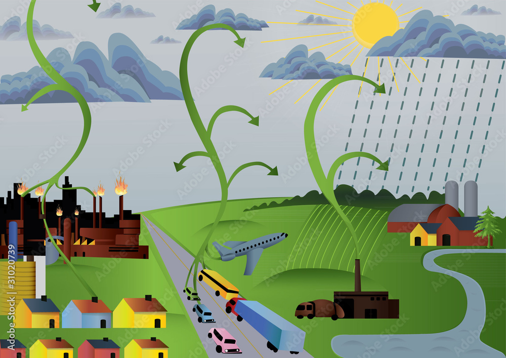 Naklejka premium Global Warming Pollution