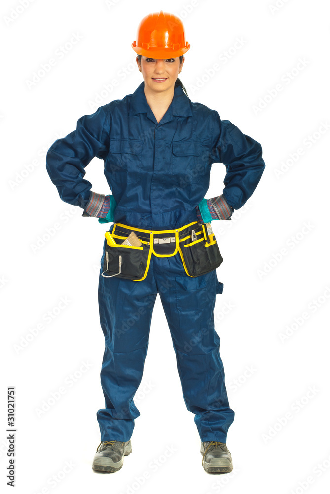 Constructor worker woman with attitude Constructor worker woman with attitude