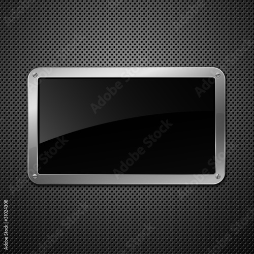 Wallpaper Mural Glossy black plate on a metallic background. Eps10 Torontodigital.ca