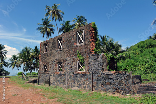 Ruins of the workshop on isle Royale, French Guiana