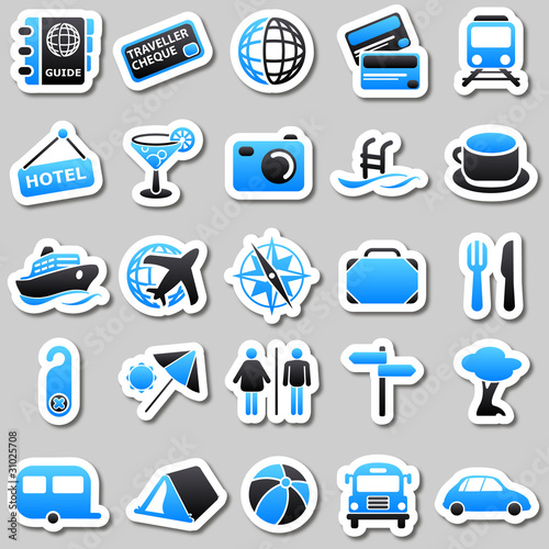 Travel Blue Stickers