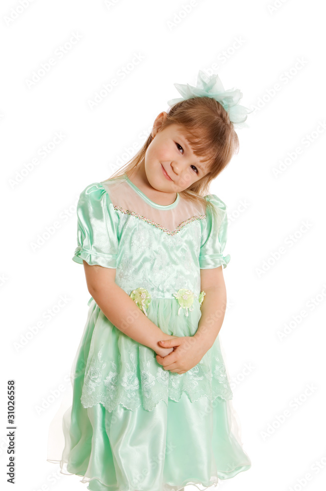 The little girl isolated on white background The little girl isolated on white background