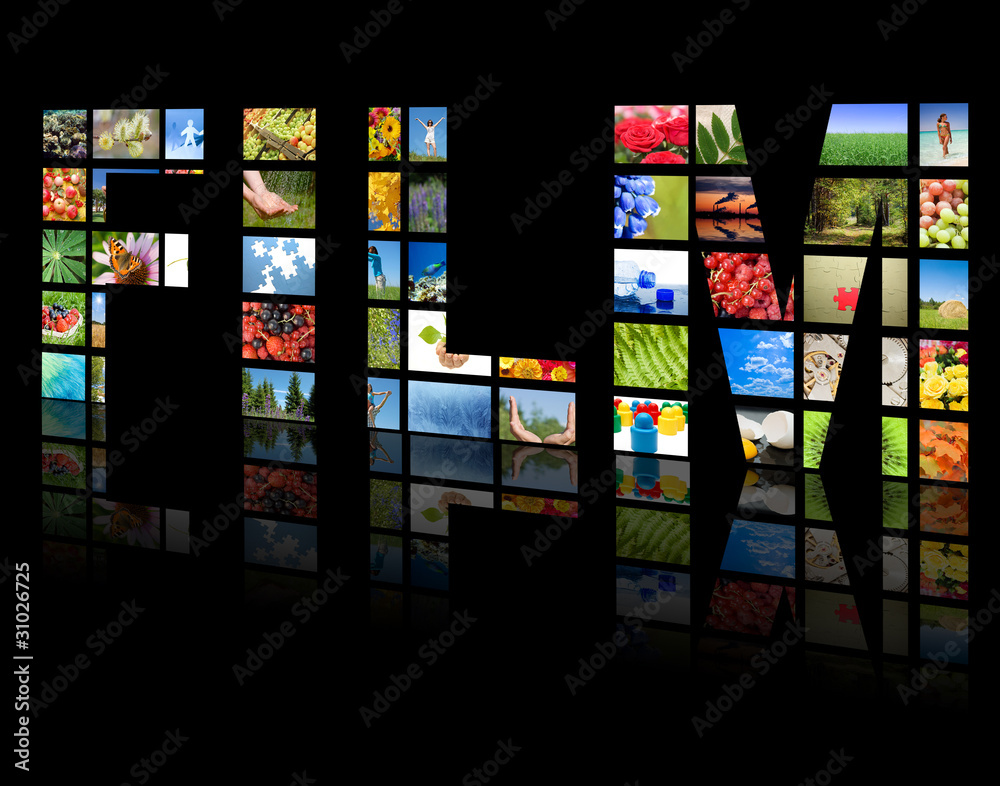TV panels. Television production technology concept