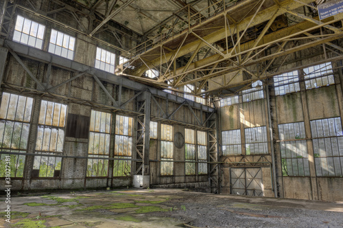 Interior of a derelict industrial building © tobago77