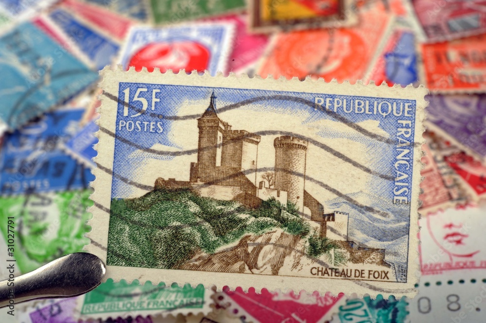 timbres - Château de Foix - philatélie France
