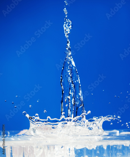 Splash on a blue background