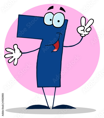 Funny Cartoon Numbers-7, background
