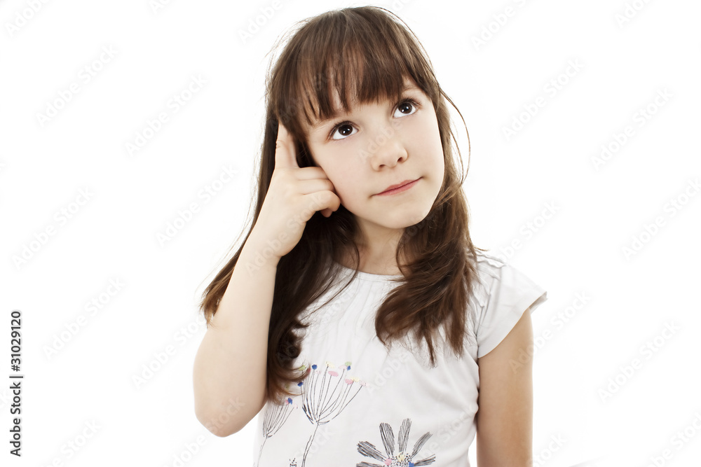 Portrait of a pensive little beautiful girl Portrait of a pensive little beautiful girl