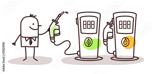 man choosing green fuel
