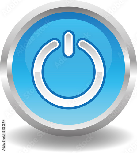 Button rund blau - an aus schalter