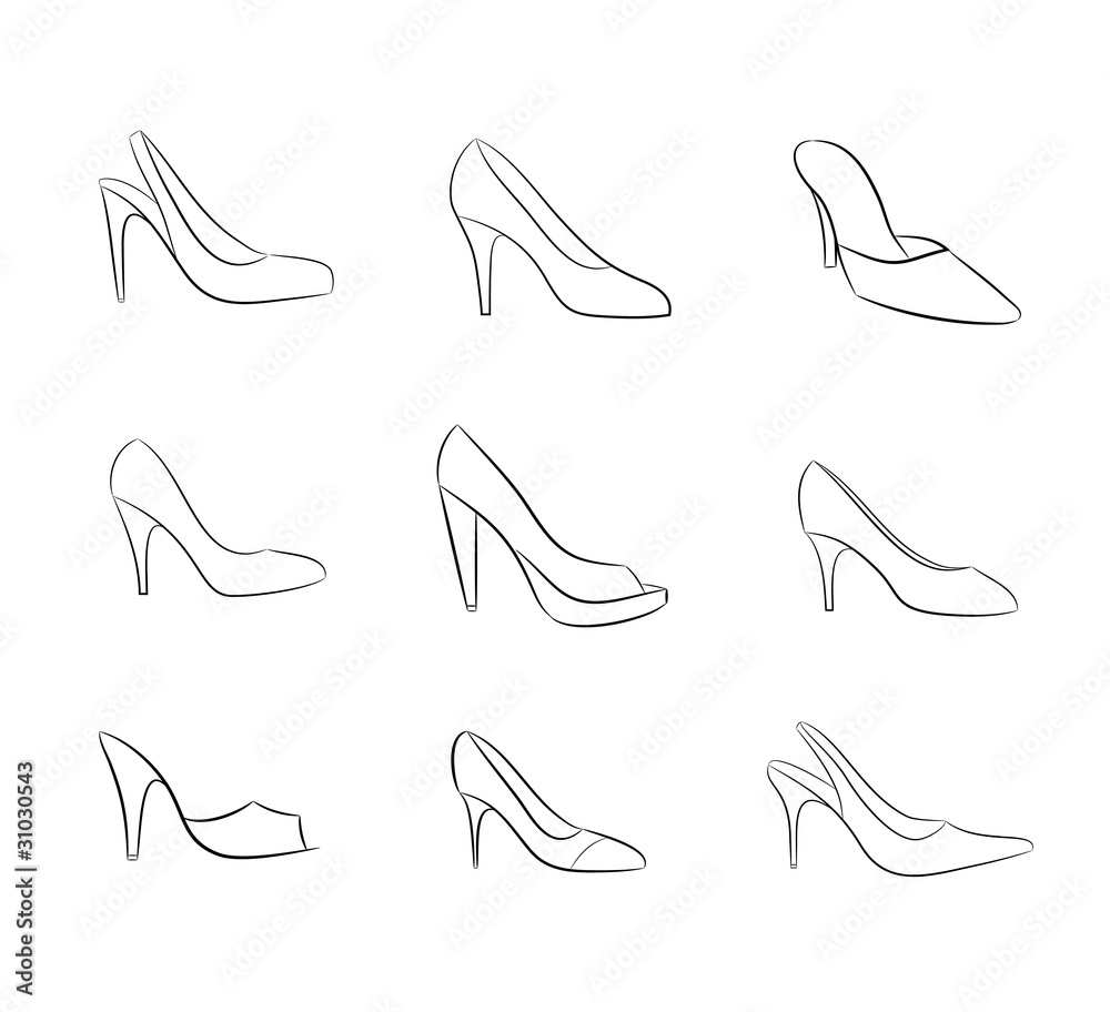 Fashion women shoes vector Fashion women shoes vector