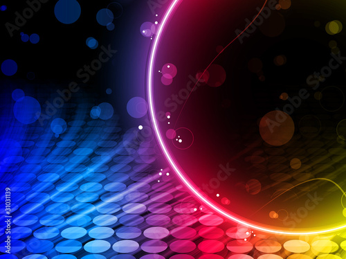 Disco Abstract Circle Box on Black Background