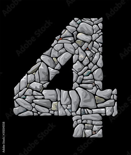 Stone numerals, number four