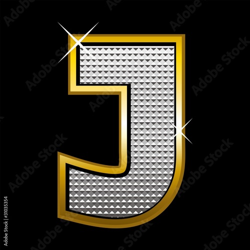 Bling bling font type_letter J
