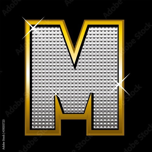 Bling bling font type_letter M