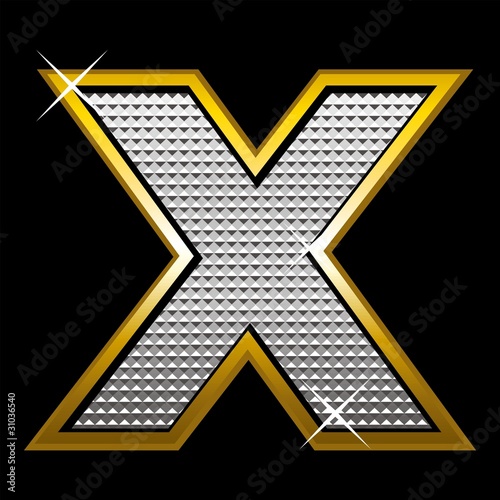 Bling bling font type_letter X photo