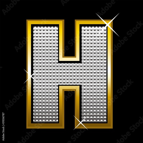 Bling bling font type_letter H photo