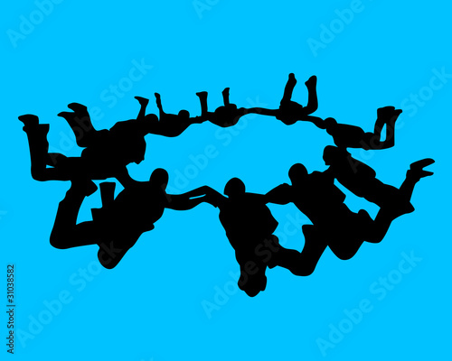 group of athletes paratroopers