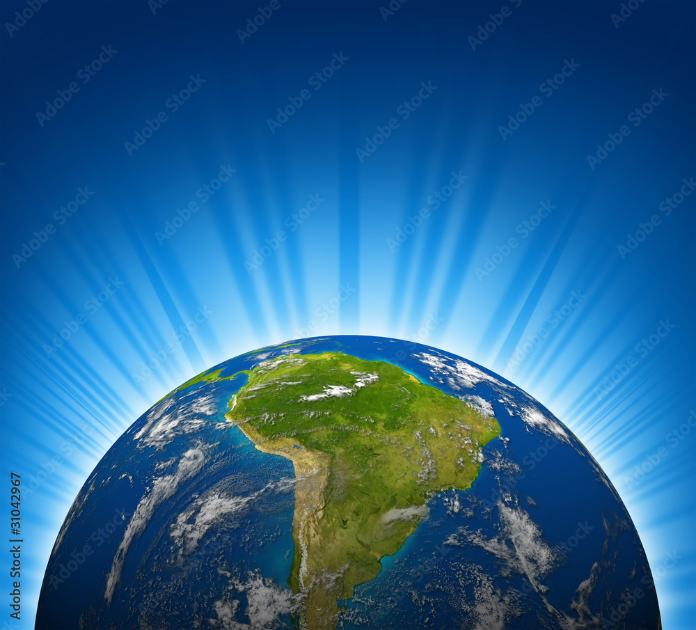 Fototapeta premium South america earth planet model