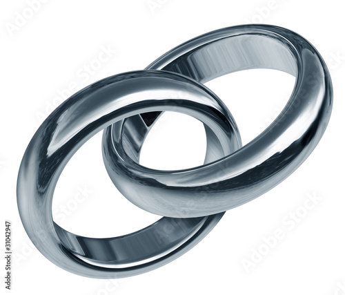 interlocked linked titanium wedding rings