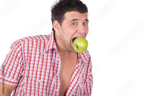 Portrait of a man with an apple photo