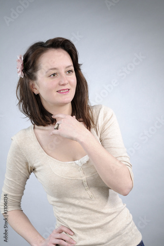 woman posing in studio