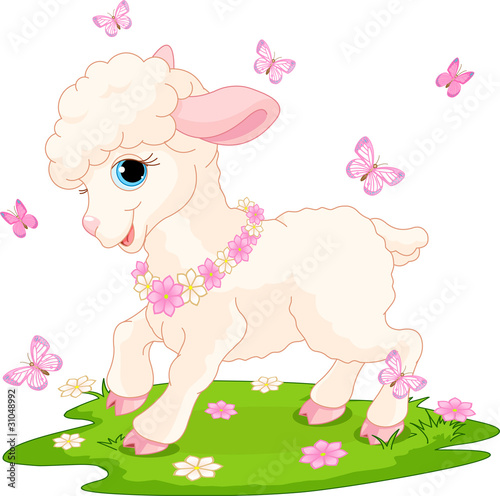 Easter lamb and butterflies