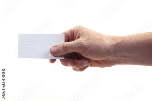 hand holding a card