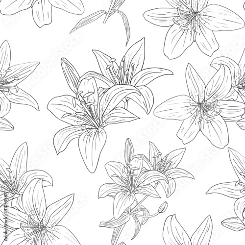 Seamless wallpaper with beautiful flowers