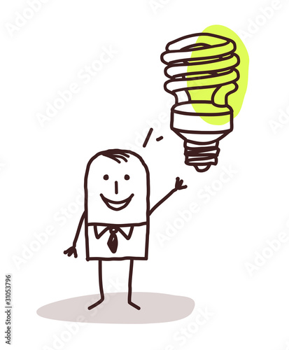 businessman and green idea