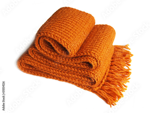 knitted orange scarf