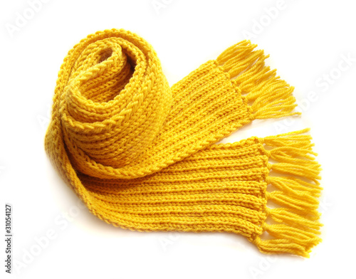 yellow knitted scarf