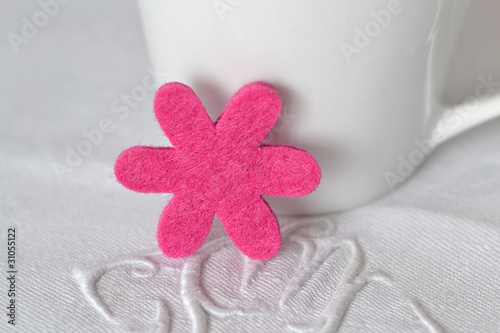 Obraz na plátně déco table fleur feutrine