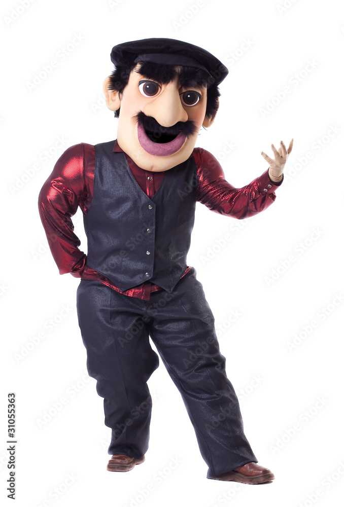 Funny caucasian man posing in mascot costume Funny caucasian man posing in mascot costume
