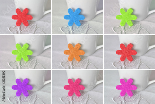Fotografie Collage fleurs feutrine