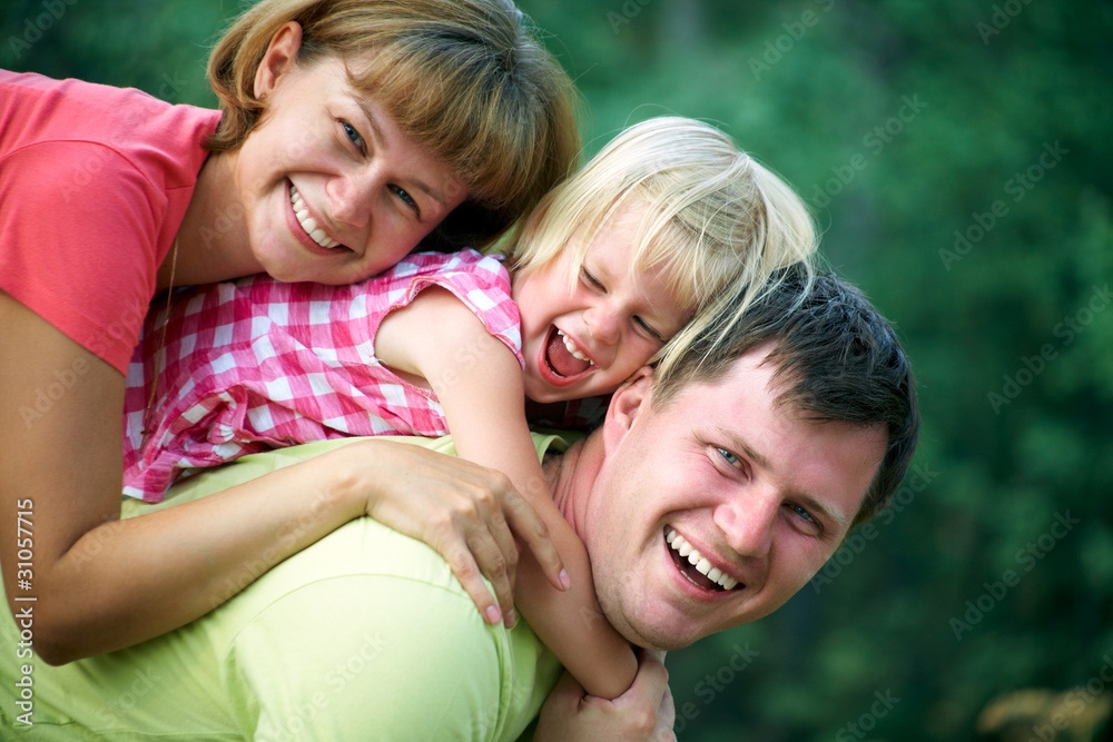 happy family in summertime happy family in summertime