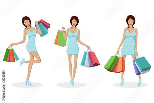 Urban Lady with Shopping Bag