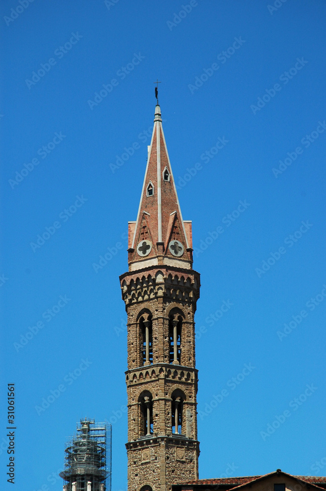 Bell Tower between Bargello and Duomo in Florence Italy