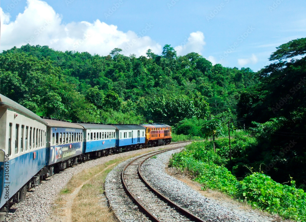 Obraz premium Express train go to hil