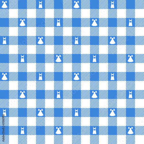 Seamless Pattern Check Octoberfest Dirndl & Leather Trousers