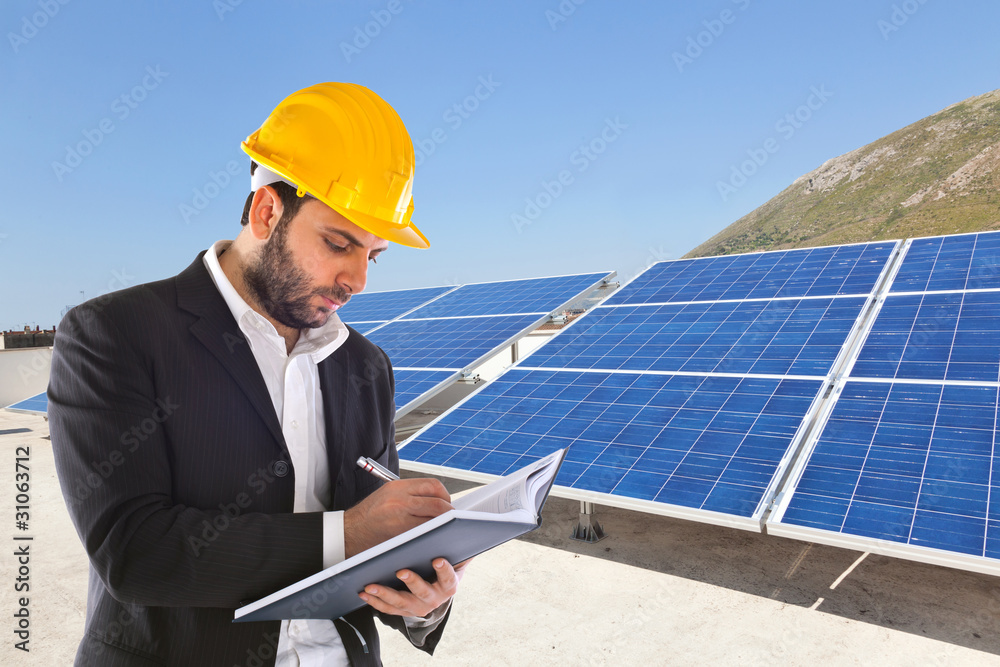 Progetto Fotovoltaico - obrazy, fototapety, plakaty 