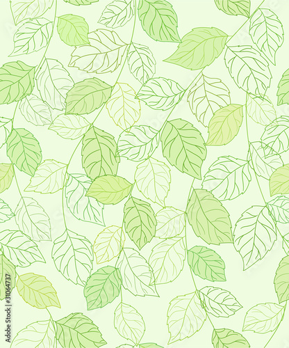 seamless abstract backgroung with green leaflets
