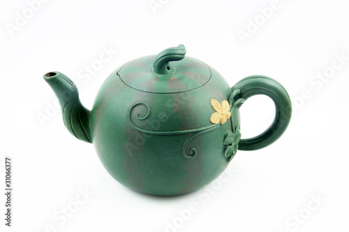 An Yixing Clay Teapot isolated on a white background