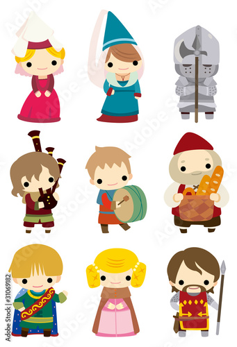 cartoon Medieval people icon