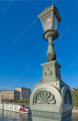 Vintage lamppost on Chain Bridge, Budapest, Hungary