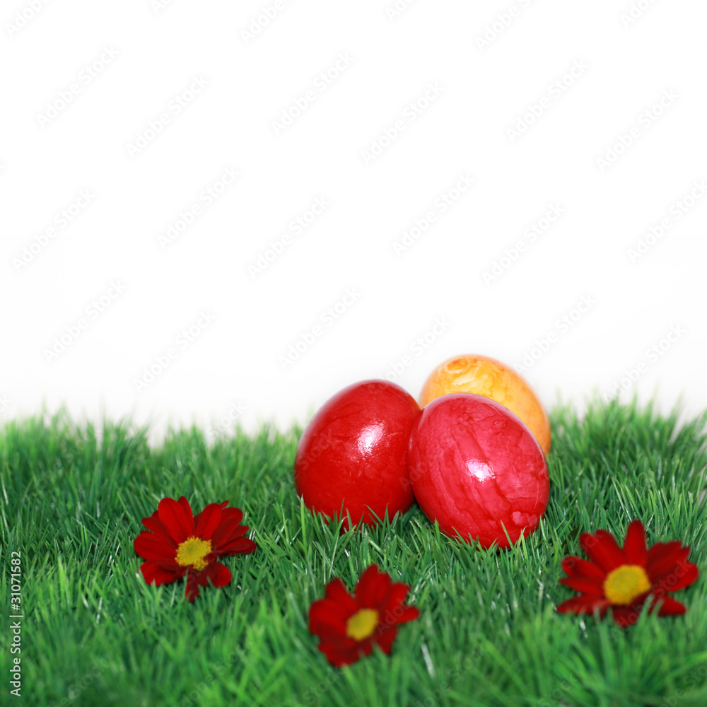 Fototapeta premium Ostern Motiv mit viel Freiraum für eigene Texte