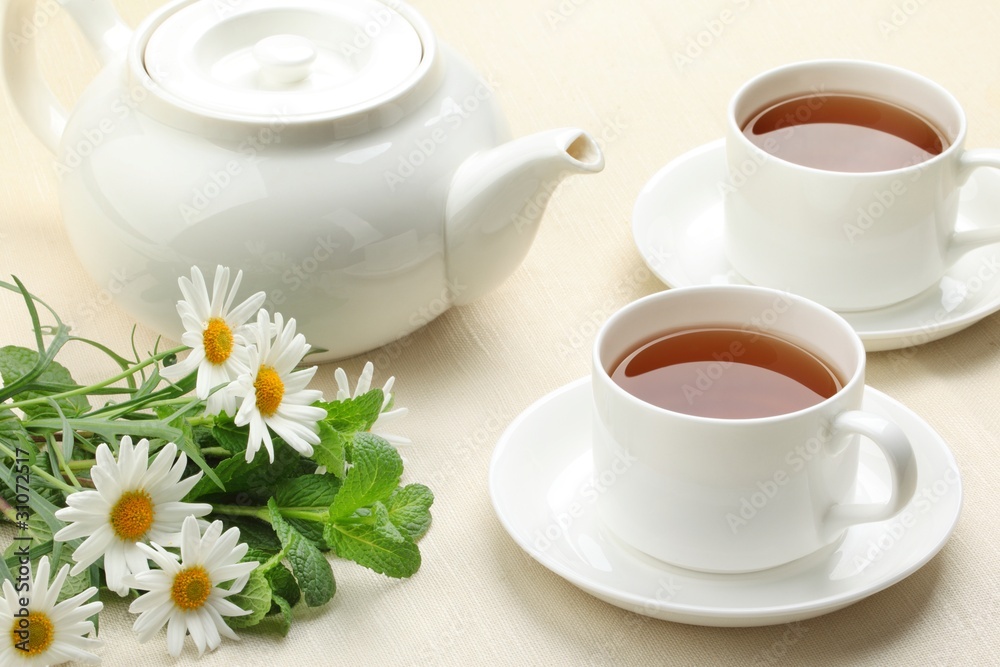 Teaset on table Teaset on table